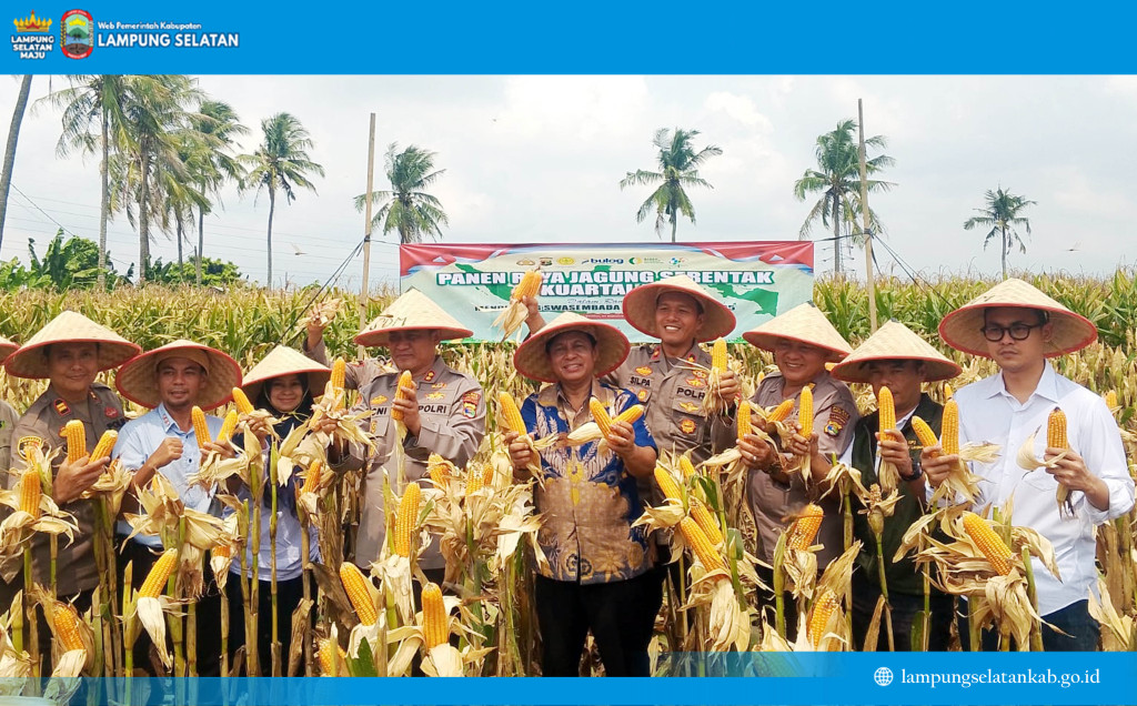 Polres Lampung Selatan Gelar Panen Raya Jagung Serentak Kuartal III, Sekda Apresiasi Sinergi untuk Ketahanan Pangan Nasional