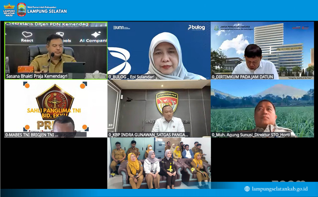 Inflasi Melonjak di 36 Provinsi, Pemkab Lampung Selatan Ikuti Rakor Nasional Bahas Mitigasi Akhir Tahun