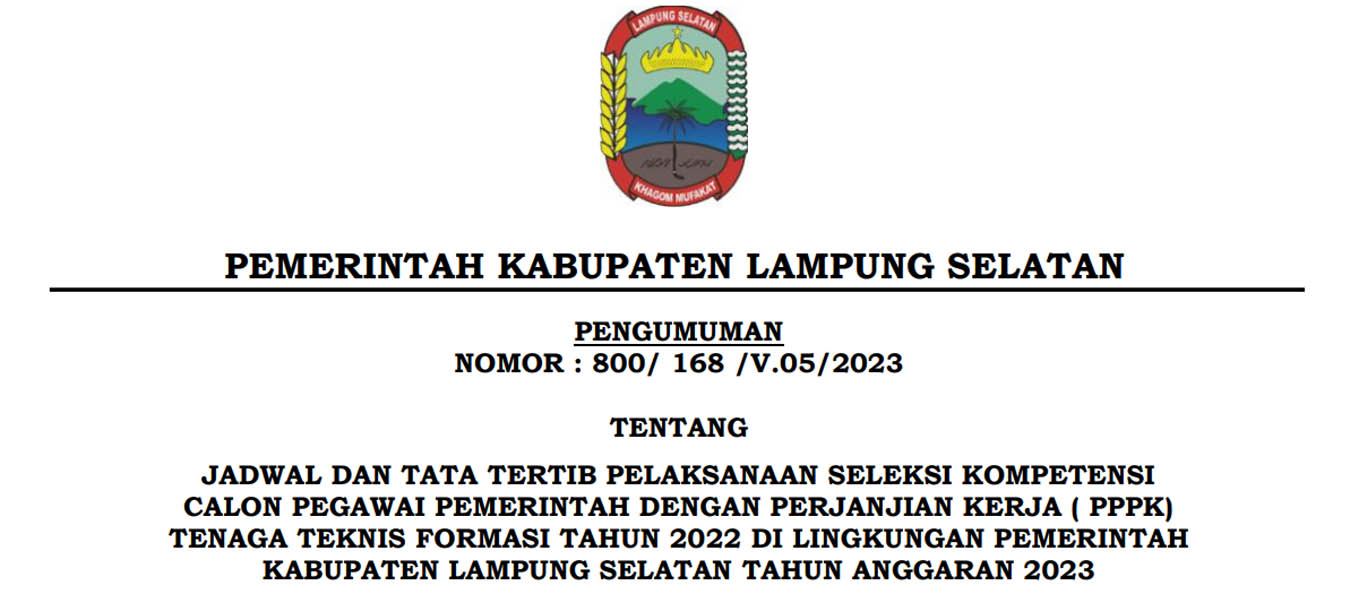 PENGUMUMAN JADWAL DAN TATA TERTIB PELAKSANAAN SELEKSI KOMPETENSI CALON ...